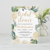 Groen ivoor bloemenkrans gouden vrijgezellenfeest kaart (Staand voorkant)