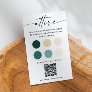 Groen & Ivoor Gast Trouwjurk Code QR Invoegen Informatiekaartje