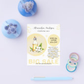 Groen Jasmin Etherische Oliën Waterverf Bloemig Flyer (Enkel)