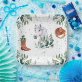 Groen Jongen Paard Verjaardagsfeestje Papieren Bordje (Feest)