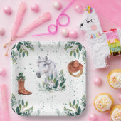 Groen Jongen Paard Verjaardagsfeestje Papieren Bordje (Feest)