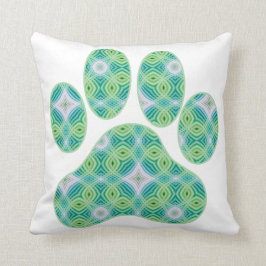 Groen Kaleidoscoop Infinity Paw Print Design Kussen