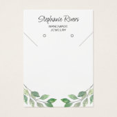 Groen Kalligrafie Sieraden Display Kaart (Voorkant)