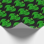 Groen Keltisch Dragon-inpakpapier Cadeaupapier (Hoek)