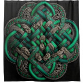 Groen Keltisch Knot Shower Curtain Douchegordijn (Voorkant)
