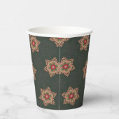 Groen Kerst Holly Keltisch Sterrenpatroon Papieren Bekers (Rechts)