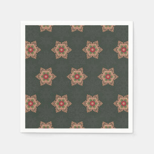 Groen Kerst Holly Keltisch Sterrenpatroon Servet