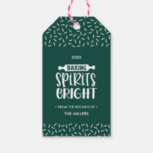 Groen Kerstbakkerijspirits voor feestdagen Cadeaulabel
