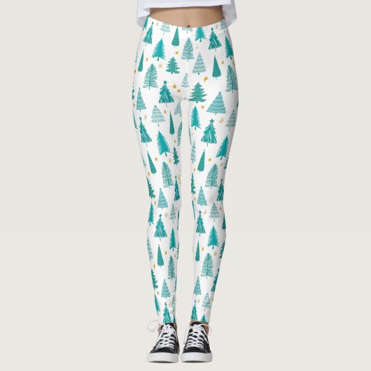Groen kerstboombos leggings (Voorkant)