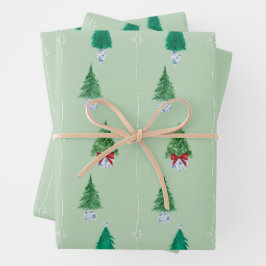 Groen kerstboompapier inpakpapier vel