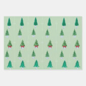 Groen kerstboompapier inpakpapier vel (Voorkant)