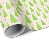 Groen kerstboompatroon cadeaupapier (Rol Hoek)