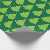 Groen kerstboompatroon cadeaupapier (Hoek)