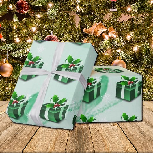 Groen kerstcadeaupapier cadeaupapier