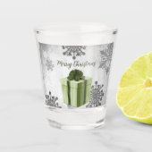 Groen kerstcadeautje Shot glass Shot Glas (Voorkant)