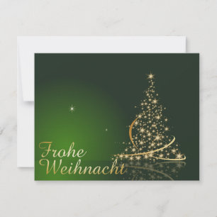 Groen kerstmotief met gouden kerstboom kaart