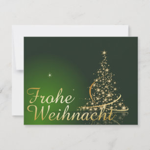 Groen kerstmotief met gouden kerstboom kaart