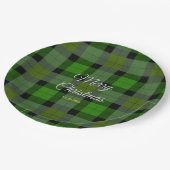 Groen kerstpatroon papieren bordje (Gekanteld)