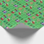 Groen kerstpatroonpapier cadeaupapier (Hoek)