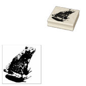 Groen kikkerprofiel Rubberstempel (Gestempeld)