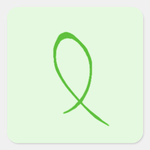 Groen Klantgericht Lint Vierkante Sticker