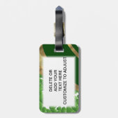 Groen klaverpatroon bagagelabel (Achterkant verticaal)