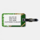 Groen klaverpatroon bagagelabel (Achterkant horizontaal)