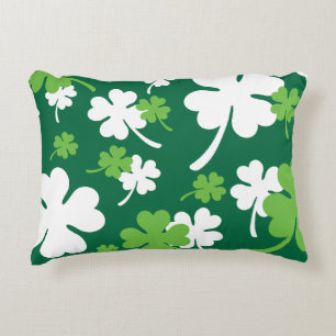 Groen klavertje vier blaadjes. St. Patrick's Day Accent Kussen