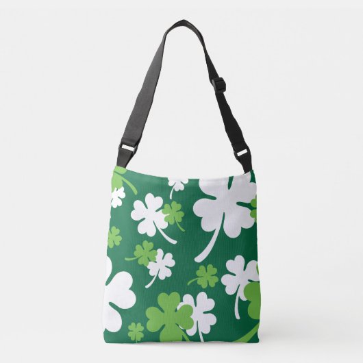 Groen klavertje vier blaadjes. St. Patrick's Day Crossbody Tas (Voorkant)