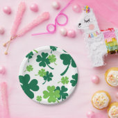 Groen klavertje vier blaadjes. St. Patrick's Day Papieren Bordje (Feest)