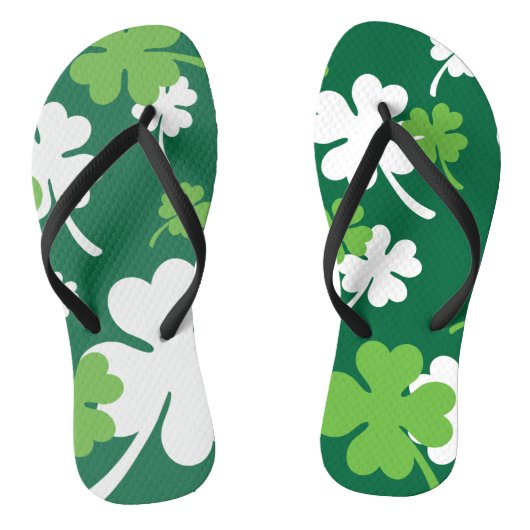 Groen klavertje vier blaadjes. St. Patrick's Day Teenslippers (Voetbed)