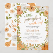 groen klein pompoen Baby shower Kaart (Voorkant / Achterkant)