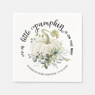 Groen Kleine Pompoen Herfst Baby Shower Servet