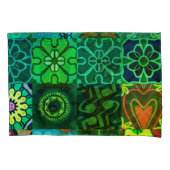 Groen Kleur Collage Print 2 Kussensloop (Voorkant-Links)