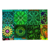 Groen Kleur Collage Print 2 Kussensloop (Voorkant-Rechts)