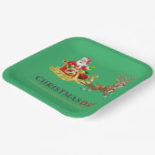 Groen kleurrijk Kerstdag 9"Vierkant Document Bord (Gebogen)