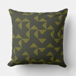Groen, koel, uniek, driehoekspatroon kussen