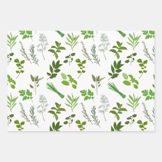 Groen koken Culinaire tuin kruiden Inpakpapier Vel (Voorkant 3)