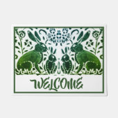 groen konijn hare-vulling Welkom Deurmat (Voorkant)