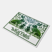  groen konijn hare-vulling Welkom Deurmat (Schuin)