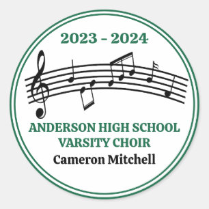 Groen Koor Custom High School Afstudeerfeest Ronde Sticker