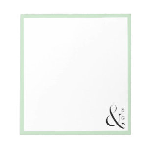 Groen koppel monogram gepersonaliseerd Stationery Notitieblok