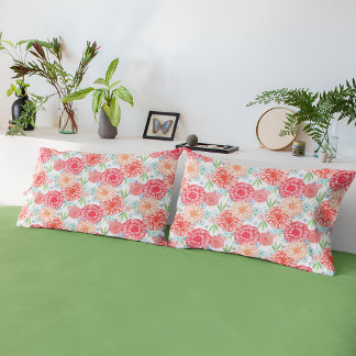 Groen koraal rood blauw Oranje restantkunst Kussensloop