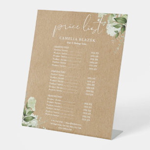 Groen Kräft Salon Service Menu Prijslijst Reclamebord Met Voetstuk