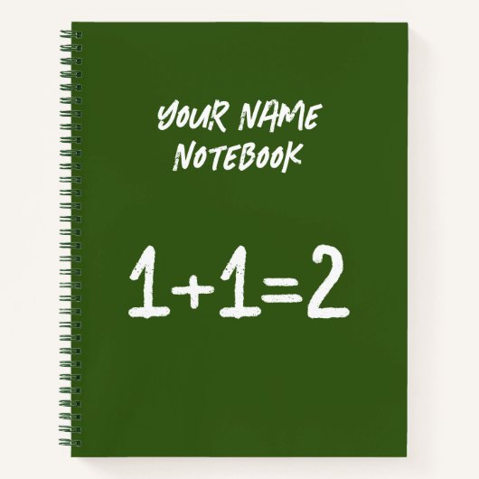 Groen krijtbord grafiek notitieboek met vierkant r (Voorkant)