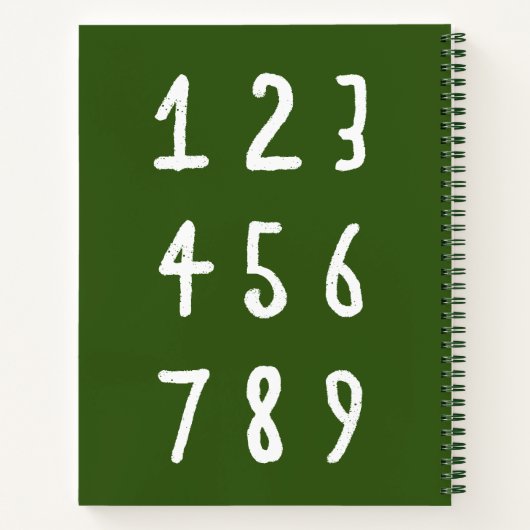 Groen krijtbord grafiek notitieboek met vierkant r (Achterkant)