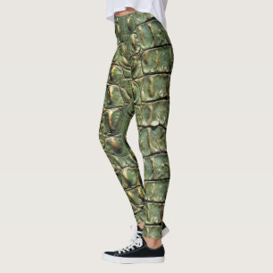 Groen Krokodillenleer Patroon Leggings