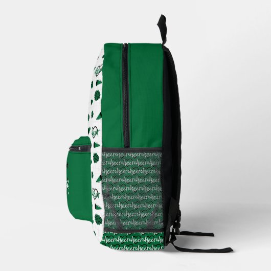 Groen kronkelharten, pom Poms, Megaphone Pattern Bedrukte Rugzak (Rechts)