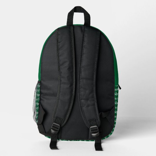 Groen kronkelharten, pom Poms, Megaphone Pattern Bedrukte Rugzak (Achterkant)