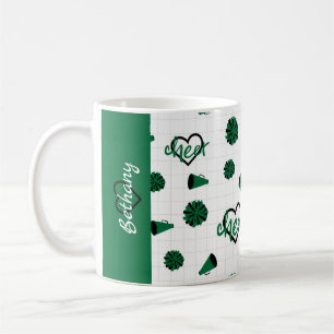 Groen kronkelharten, pom Poms, Megaphone Pattern Koffiemok